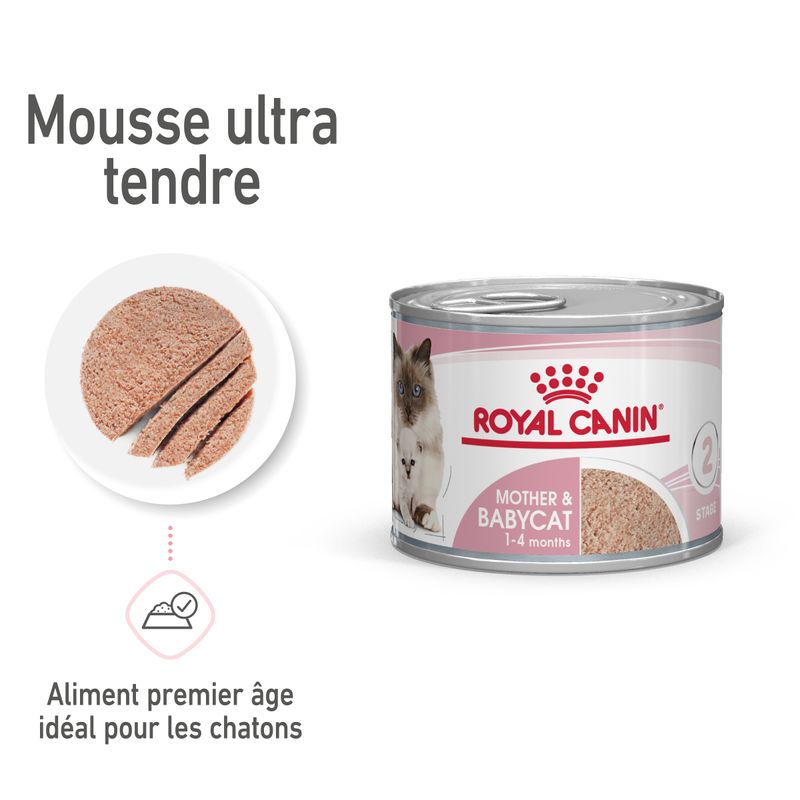 Royal Canin Mother & Babycat Mousse ultra tendre pour chaton