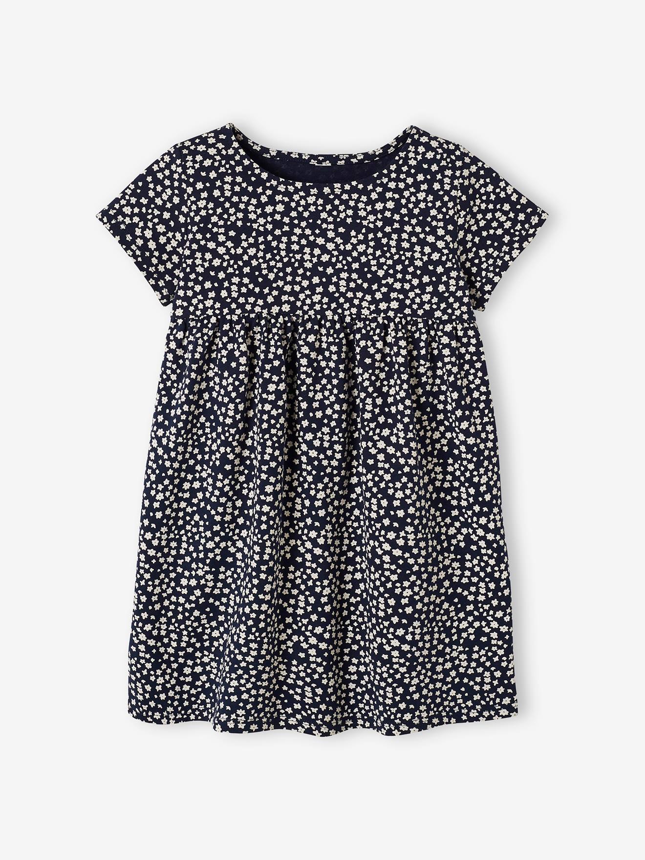 Conjunto de vestido e casaquinho infantil, azul médio liso