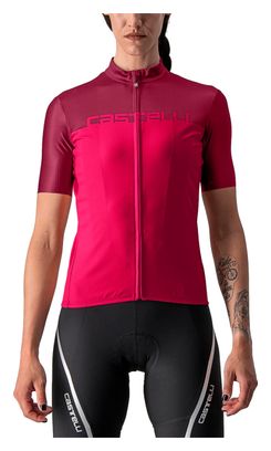 Maillot Manches Courtes Femme Castelli Velocissima Rose/Rouge/Bordeaux