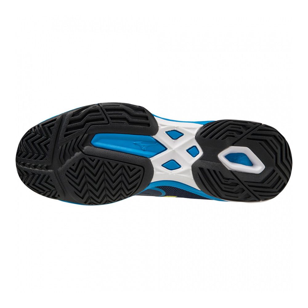Mizuno WAVE EXCEED LIGHT AC - Chaussures tennis Homme dress blues/bolt(neon)/cloisonné