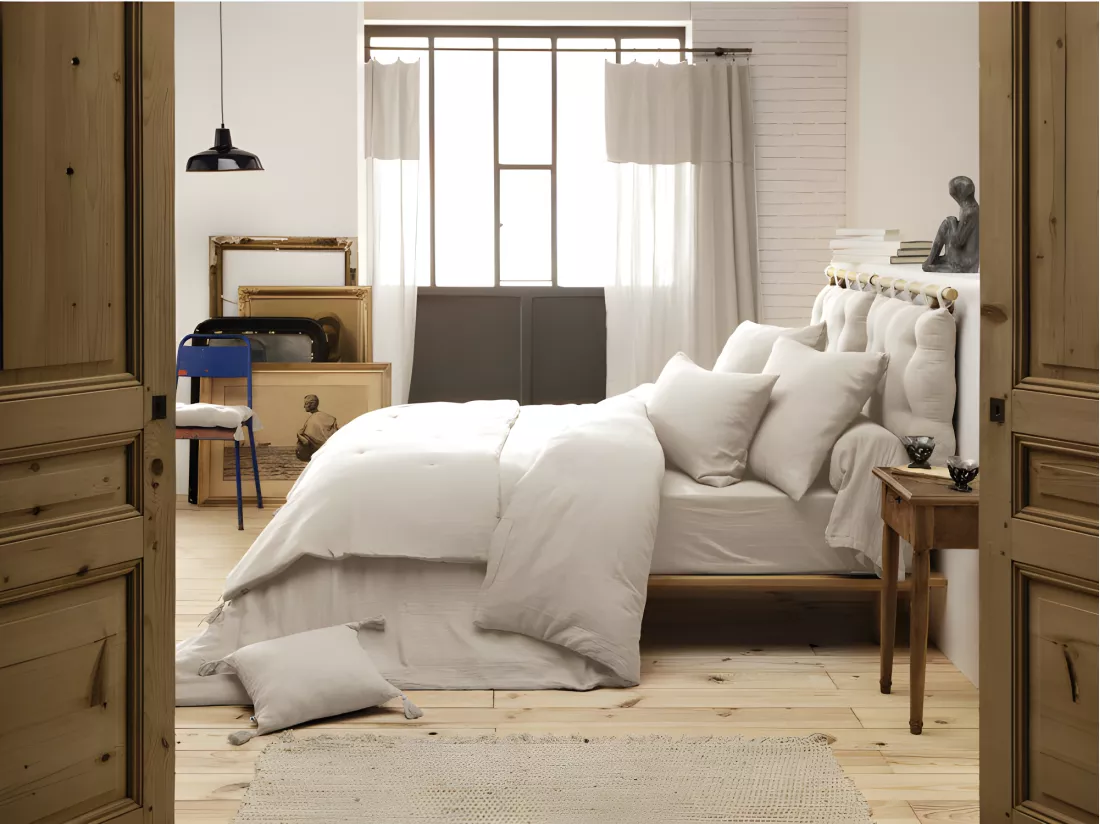 Housse de couette gaze de coton double 220 x 240 cm écru - PEPA 3