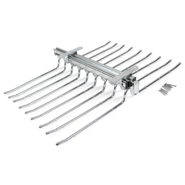 Emuca Porta Calças Duplo Removível Self Guarda-roupa, Capacidade 18 Calças, Aço, Cromado. - 7017911