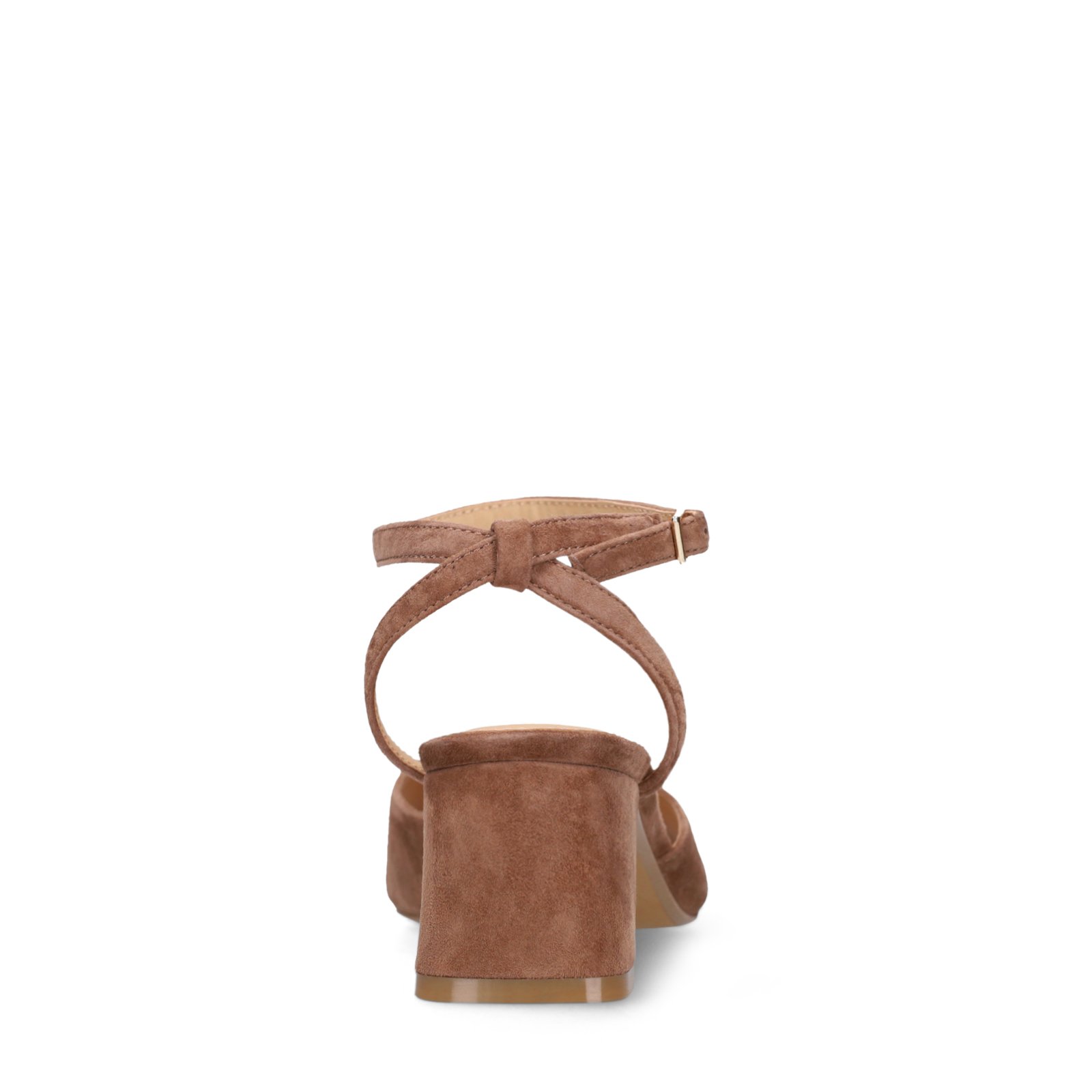 Bruine suède sandalen met hak