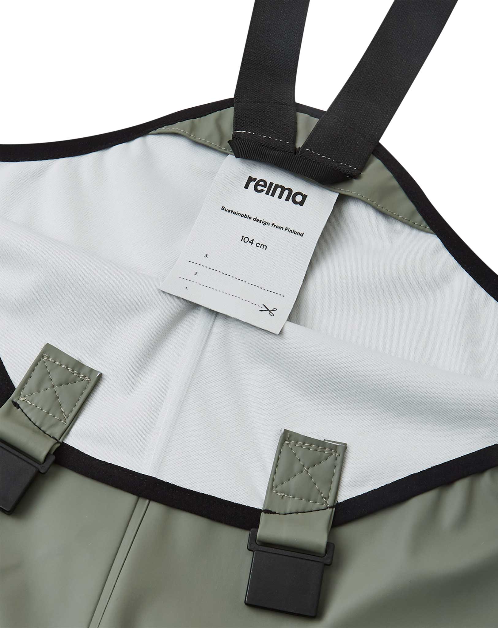 Regenhose LAMMIKKO mit Trägern in greyish green