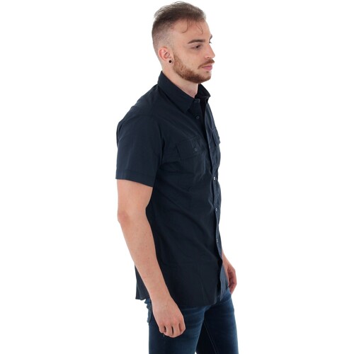 Jack & Jones - 12154662 JCOARCHIE SHIRT SS WORKER MARITIME BLUE SLIM Azul