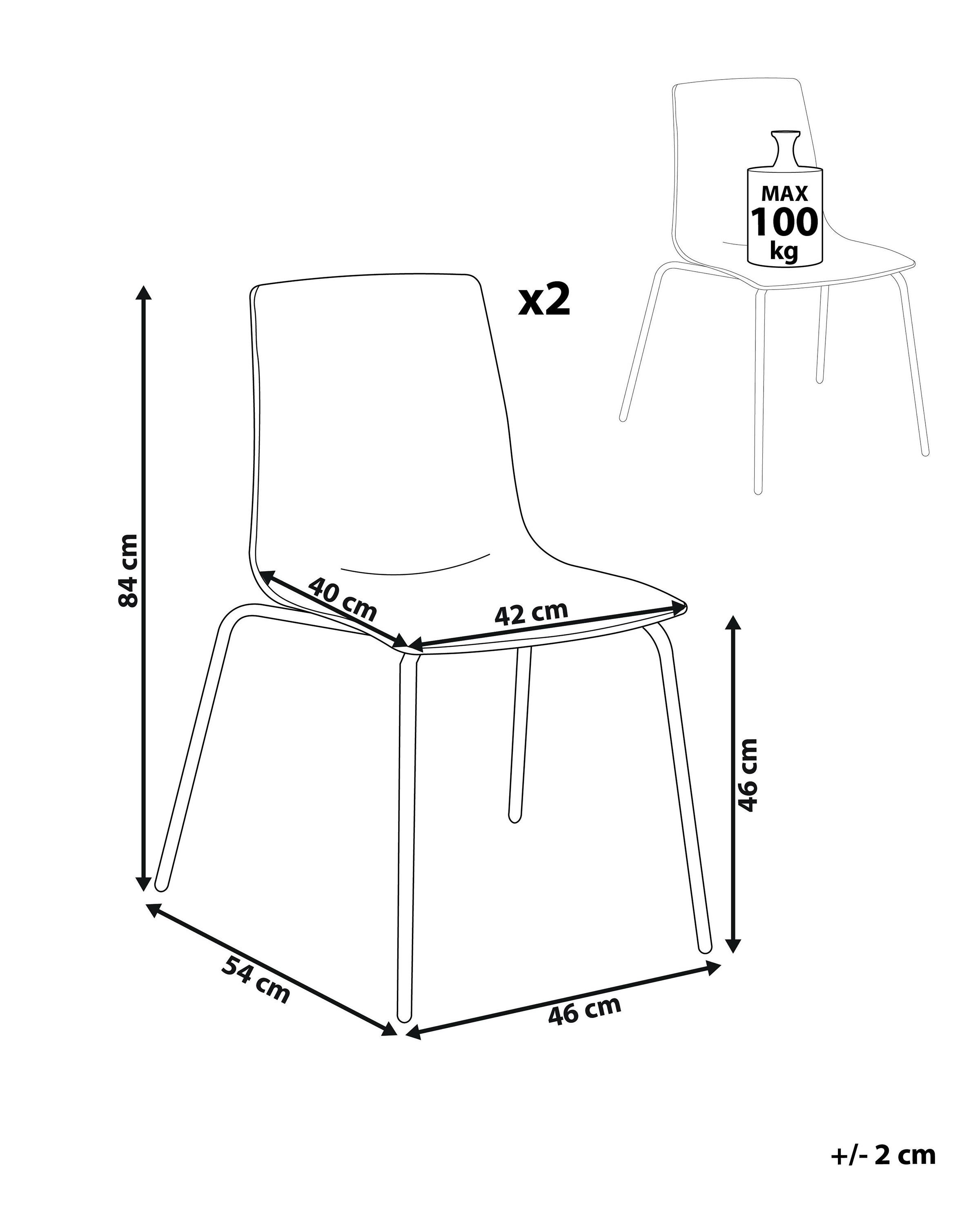 Set van 2 eetkamerstoelen SILERTON Transparant