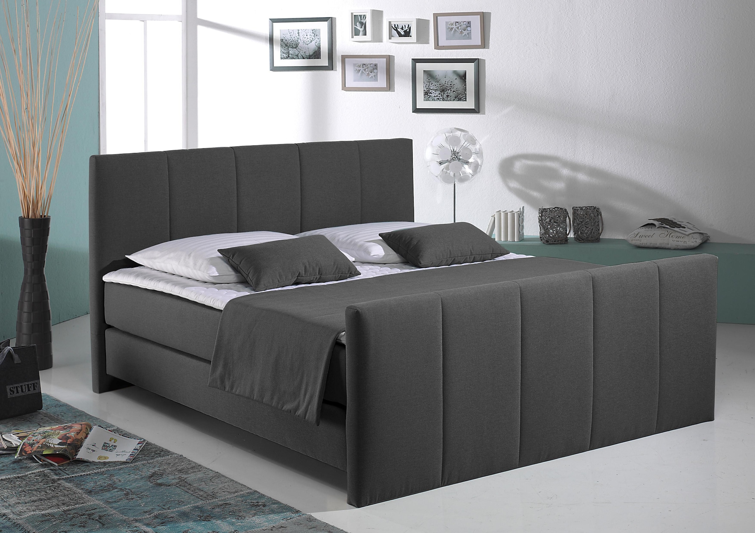 Home affaire Boxspringbett »Portland« in 3 Breiten, 3 Matratzenarten und  2 Härtegraden, incl. Topper