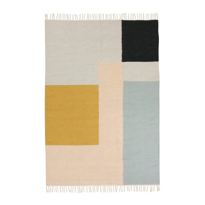 Ferm Living - Kelim Rug, Squares, 160 x 250 cm