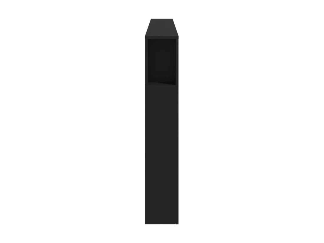 Tête de lit à LED noir 220x18,5x103,5 bois d'ingénierie