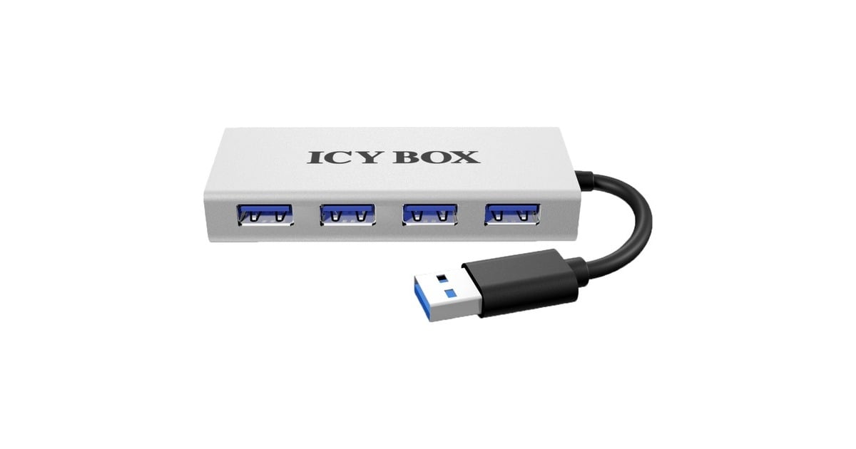 ICY BOXIB-AC6104 USB 3.0 Hub 4 Port usb-hub  (Zilver/zwart)