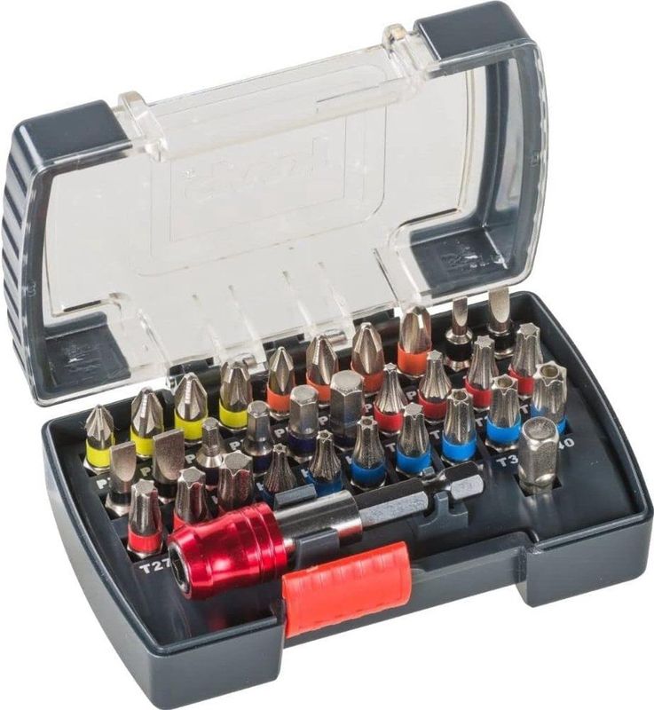 kwb - PowerBox Bitset - 32-delig - Diverse Bitvormen - Opbergbox