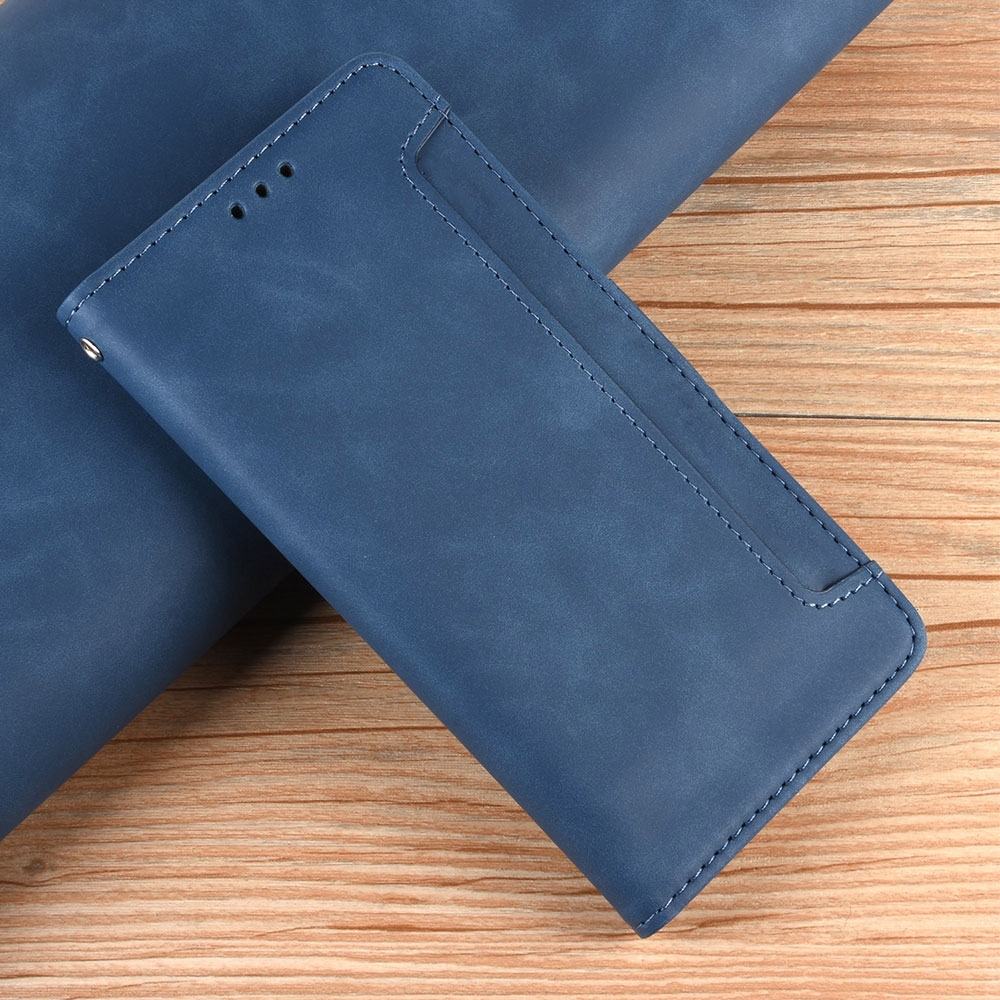 Samsung Galaxy A51 (2019) Leder Tasche Flip Cover im Retro Look mit Kartenfächer - Blau