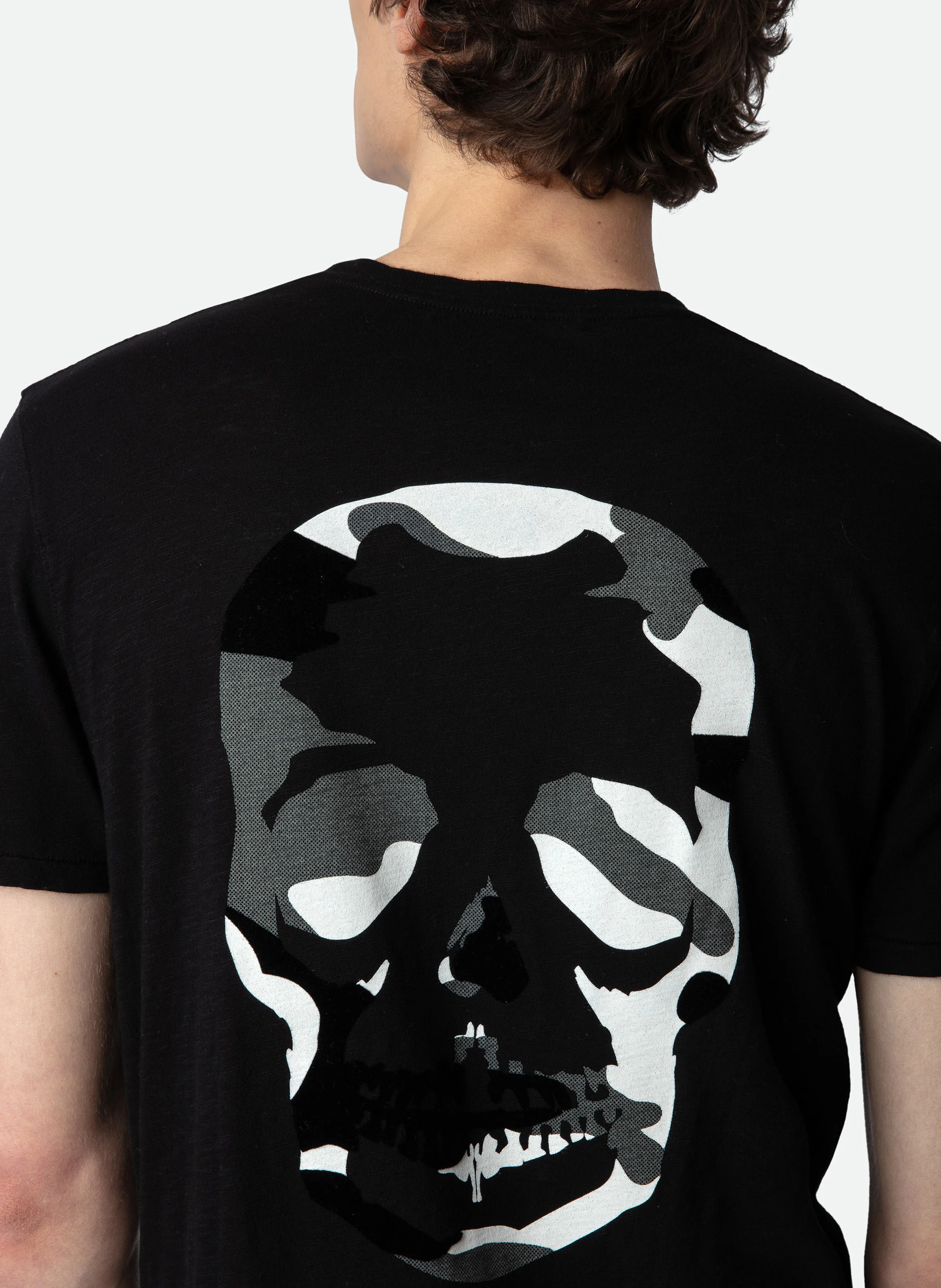 STOCKHOLM - Tee-shirt col rond regular-fit en coton | Noir