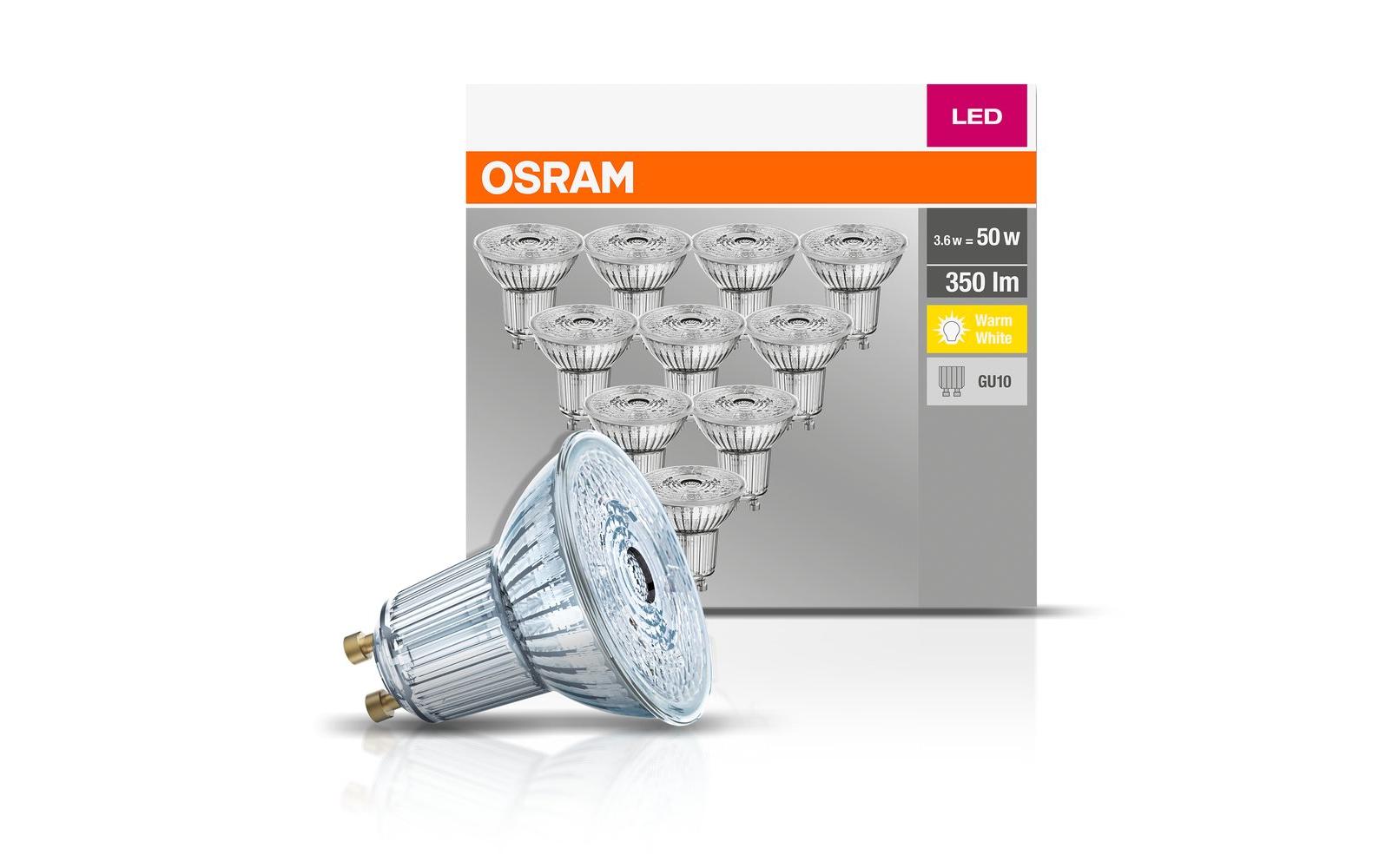 Lampe Base, 36° 4.3W, GU10 Warmweiss, 10er BoxLED-Leuchtmittel