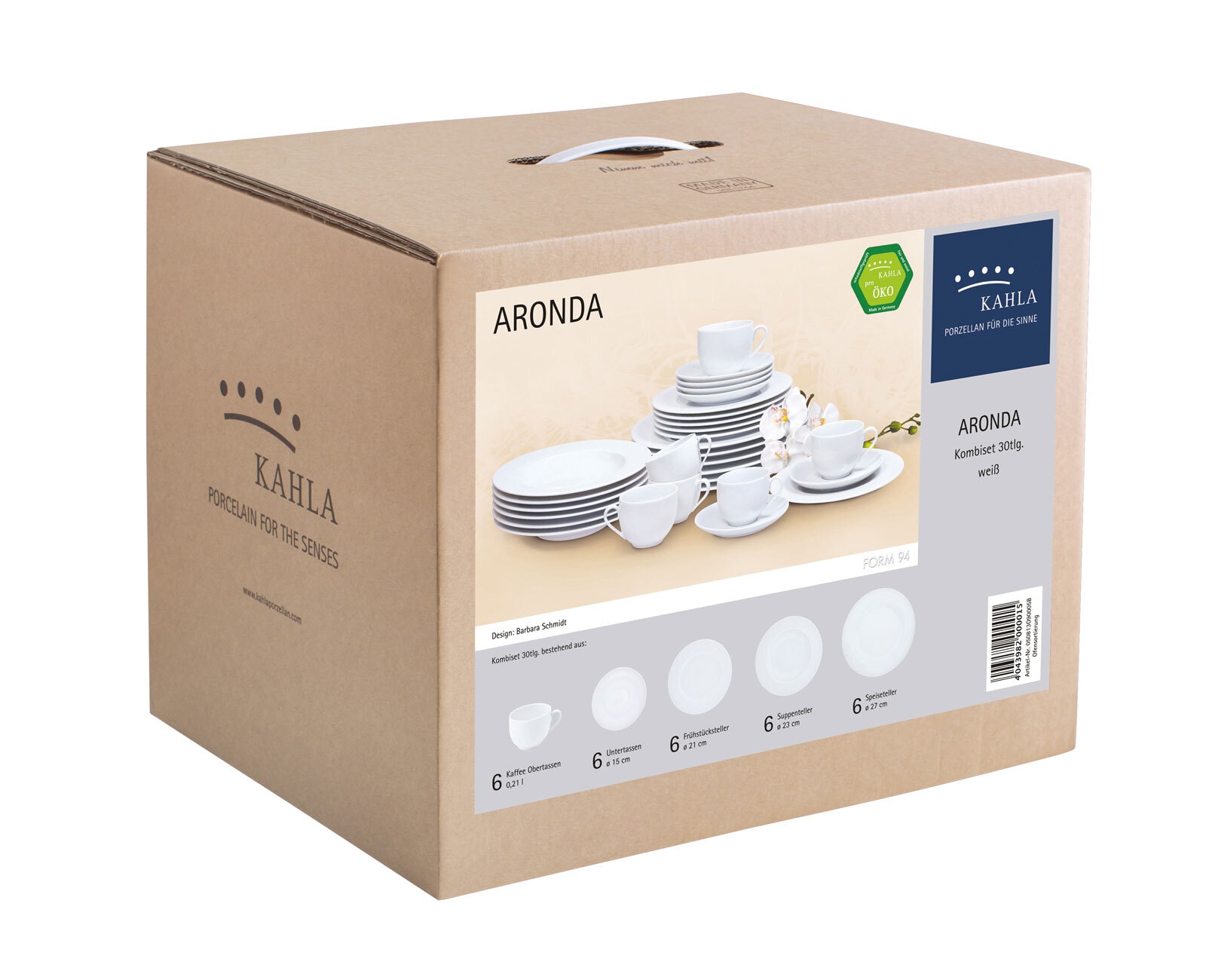 KAHLA Kombiservice ARONDA 30-teilig Porzellan weiß