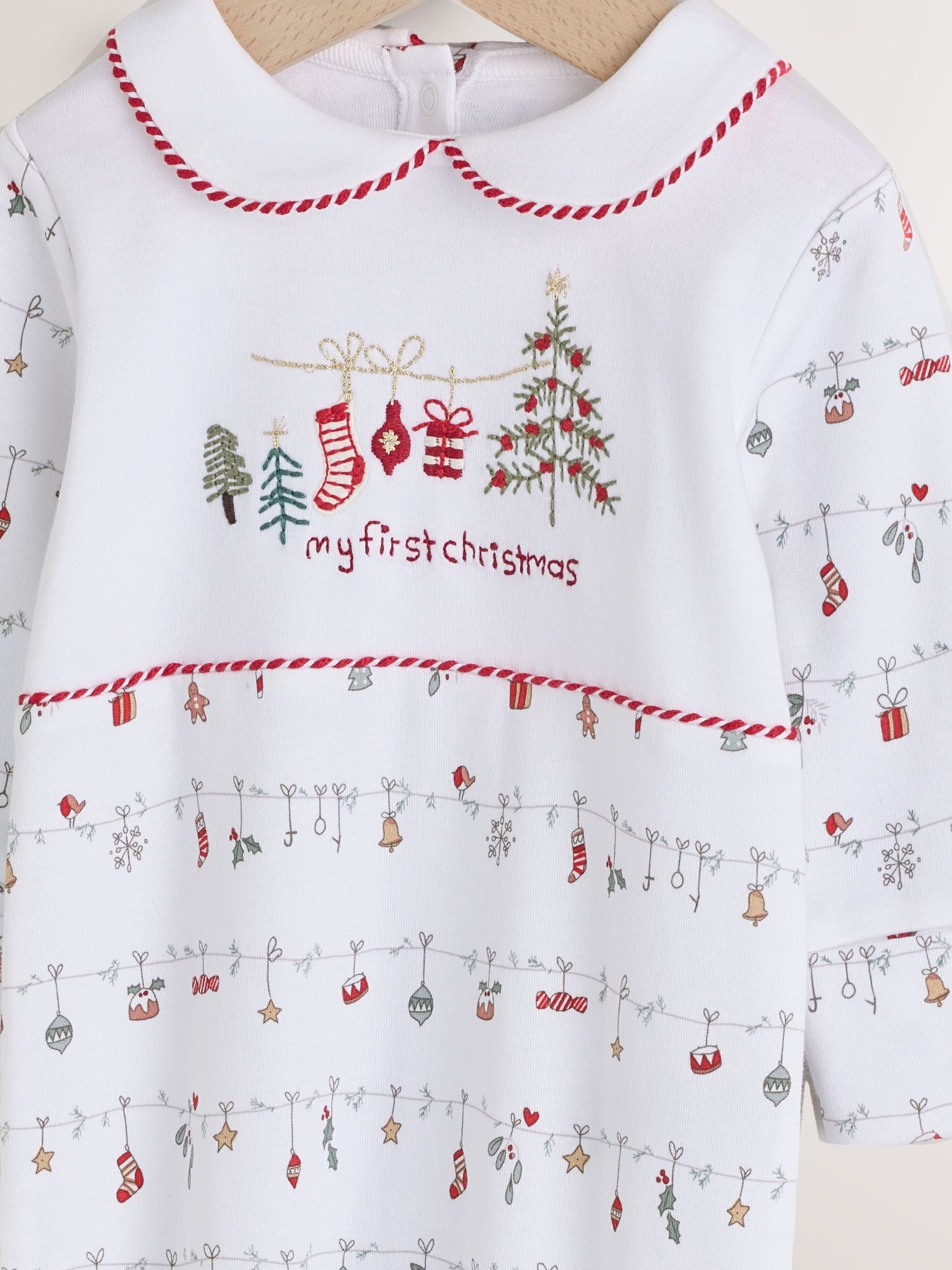 Wit - My First kerstbabypyjama (0-18mnd)