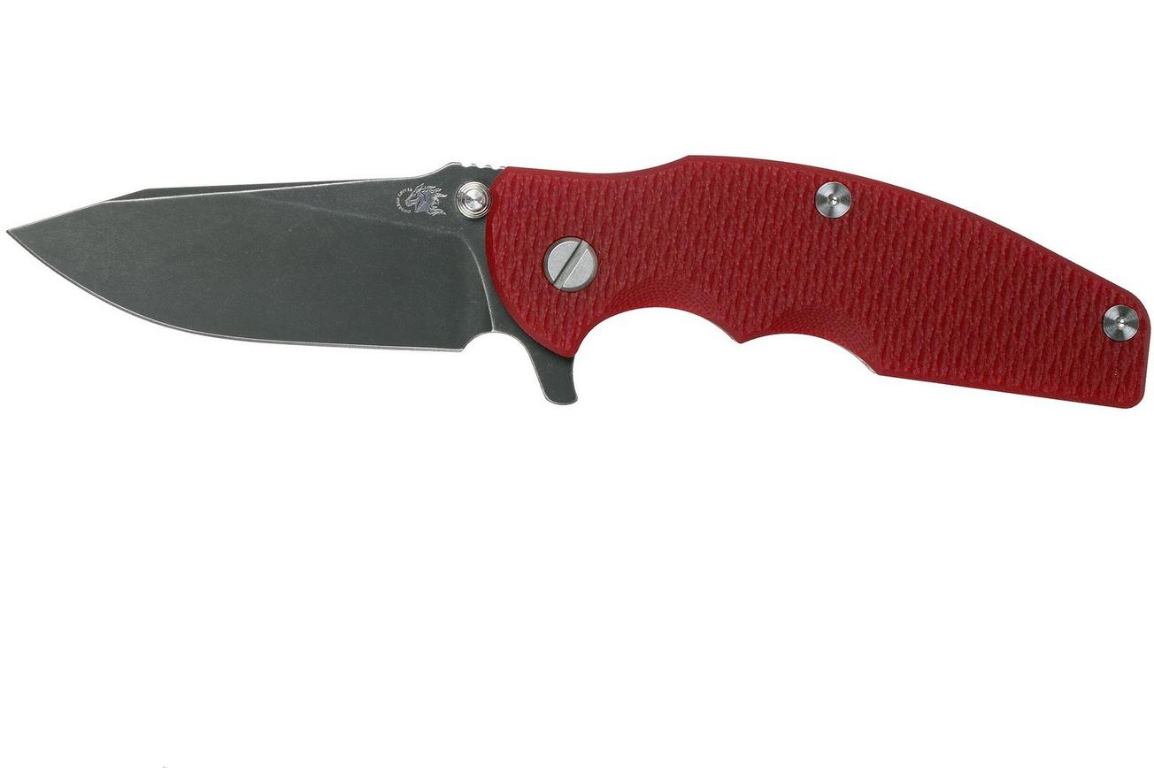 Rick Hinderer Jurassic Slicer Battle Black, Red G10 CPM 20CV zakmes