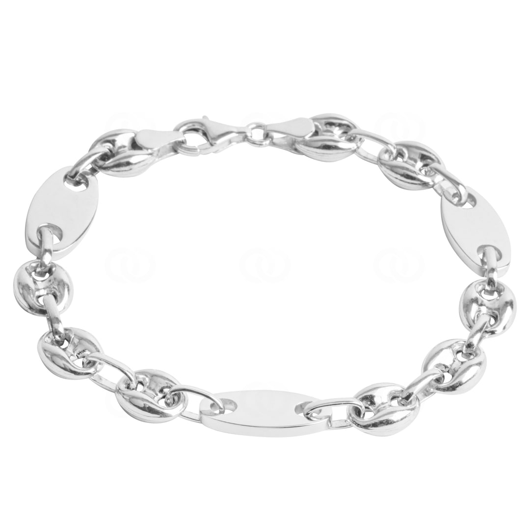 Schiffsankerarmband 3+1 925 Silber 10mm