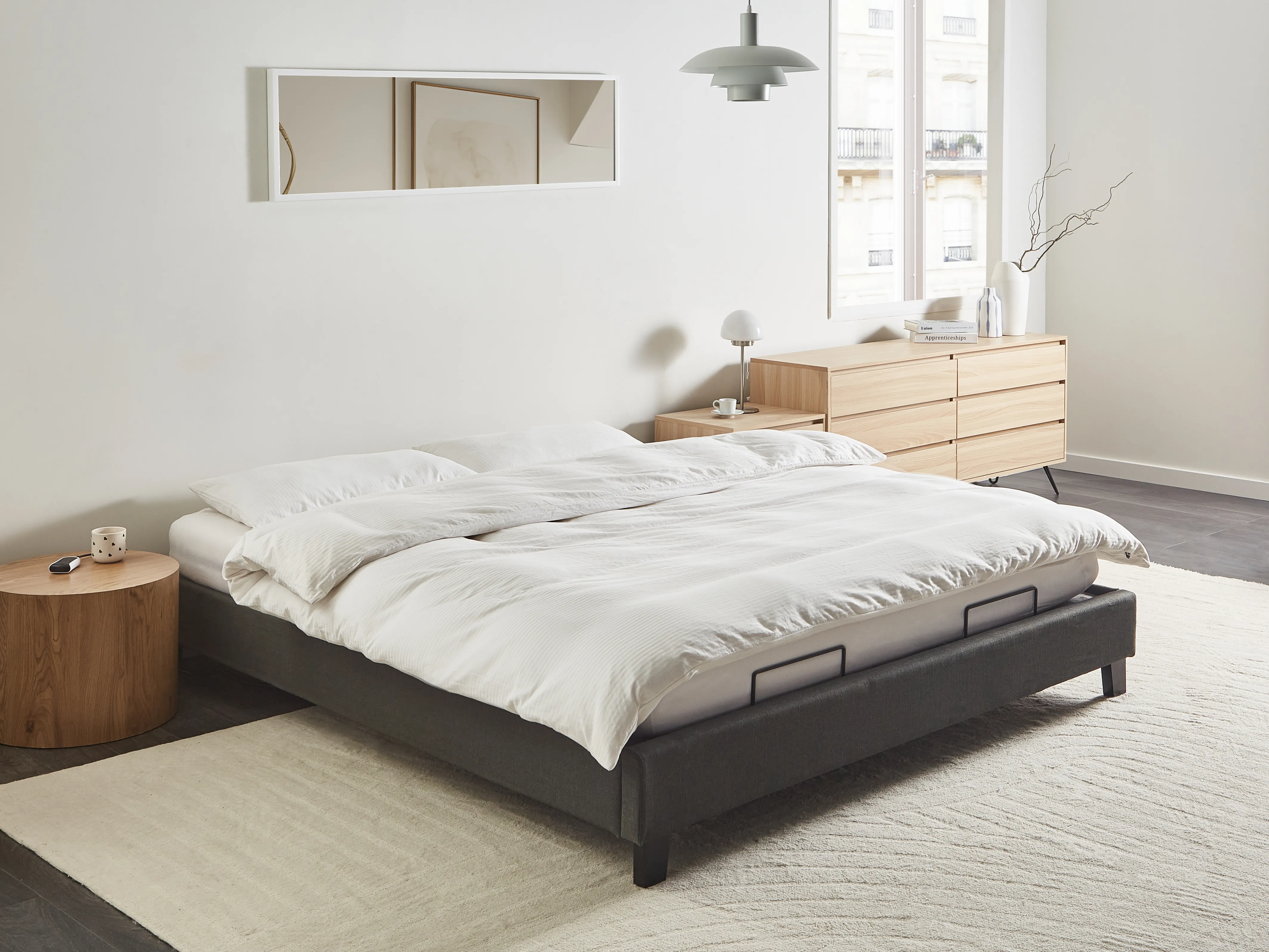 Elektrisch verstelbaar bedframe BRUNOY 180 x 200 cm Grijs