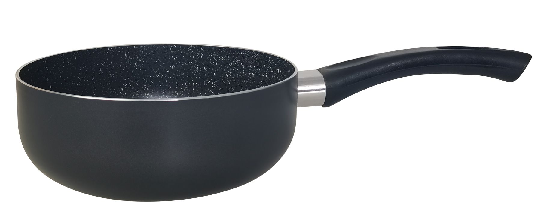 Cheffinger Saucentopf ø 20cm mit Deckel Kasserolle Butterpfanne Schwarz Induktion Marmor Stieltopf