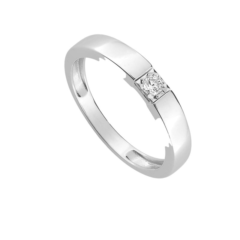 Bague Femme - Or 18 Carats - Diamant 0,06 Carats