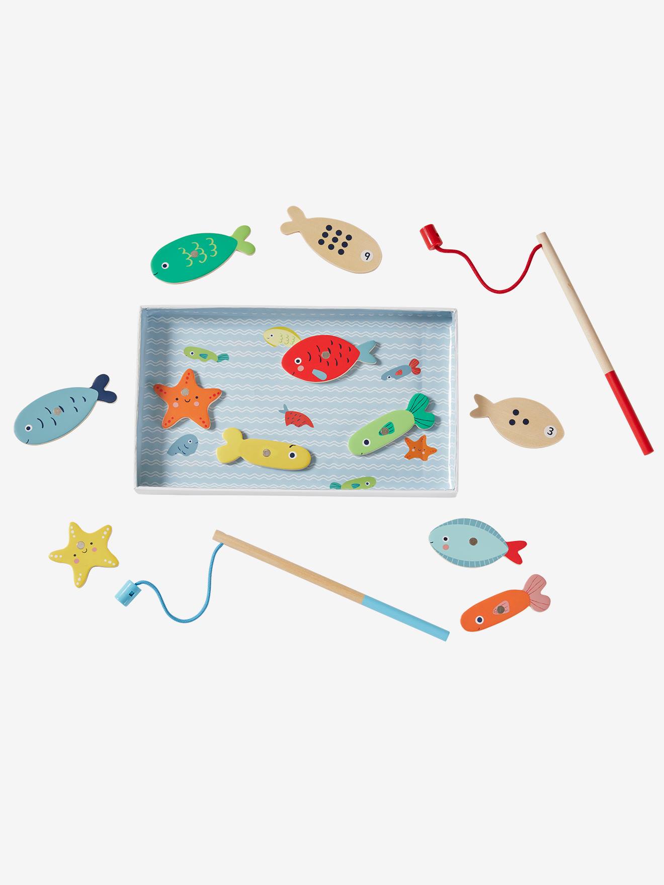 Jogo de pesca magnética multicolorido