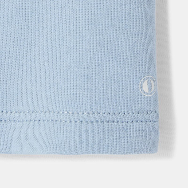 T-shirt col polo à manches courtes en coton bio bleu naissance Absorba Bleu