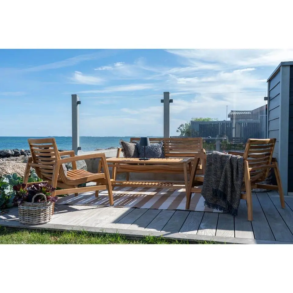 Hioshop Sanna loungeset incl kussens teak