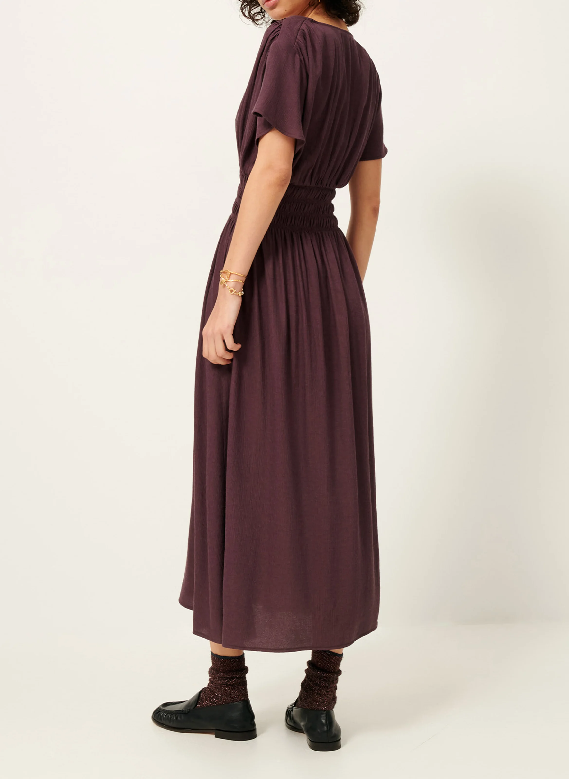 GALAYA - Robe longue col V | Violet