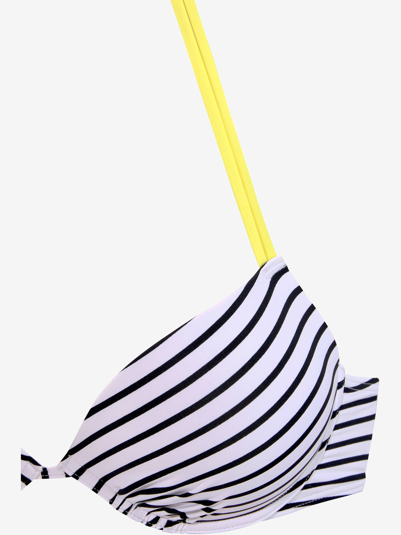 Haut de bikini push-up design rayé avec détails contrastés