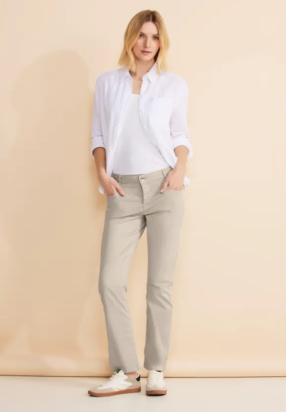 Casual Fit Twill Hose - dolomite stone