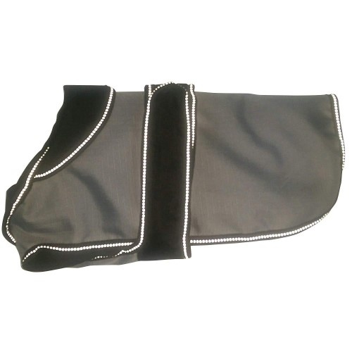Casaco para cães Danish Design Pet Products Duffle 2 em 1 cinza e preto de 55 cm