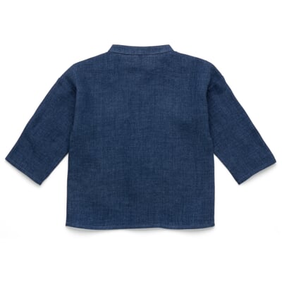 Kinder-Hemd Leinen, Denimblau