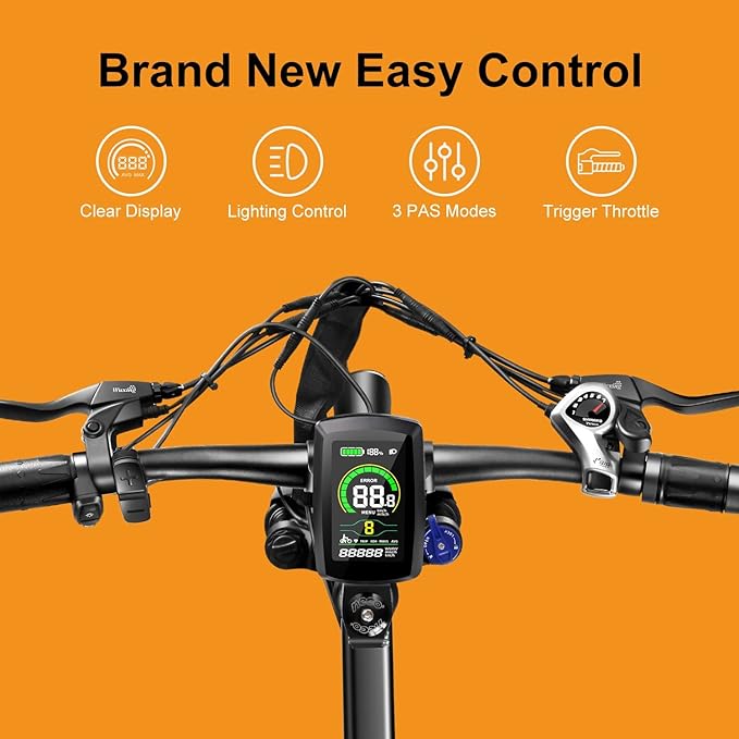 Jasion EB5 Electric Bike for Adults with 360Wh Removable Battery, 40Miles 20MPH Commuting Electric Mountain Bike with 350W Brushless Motor, 7-Speed, 26