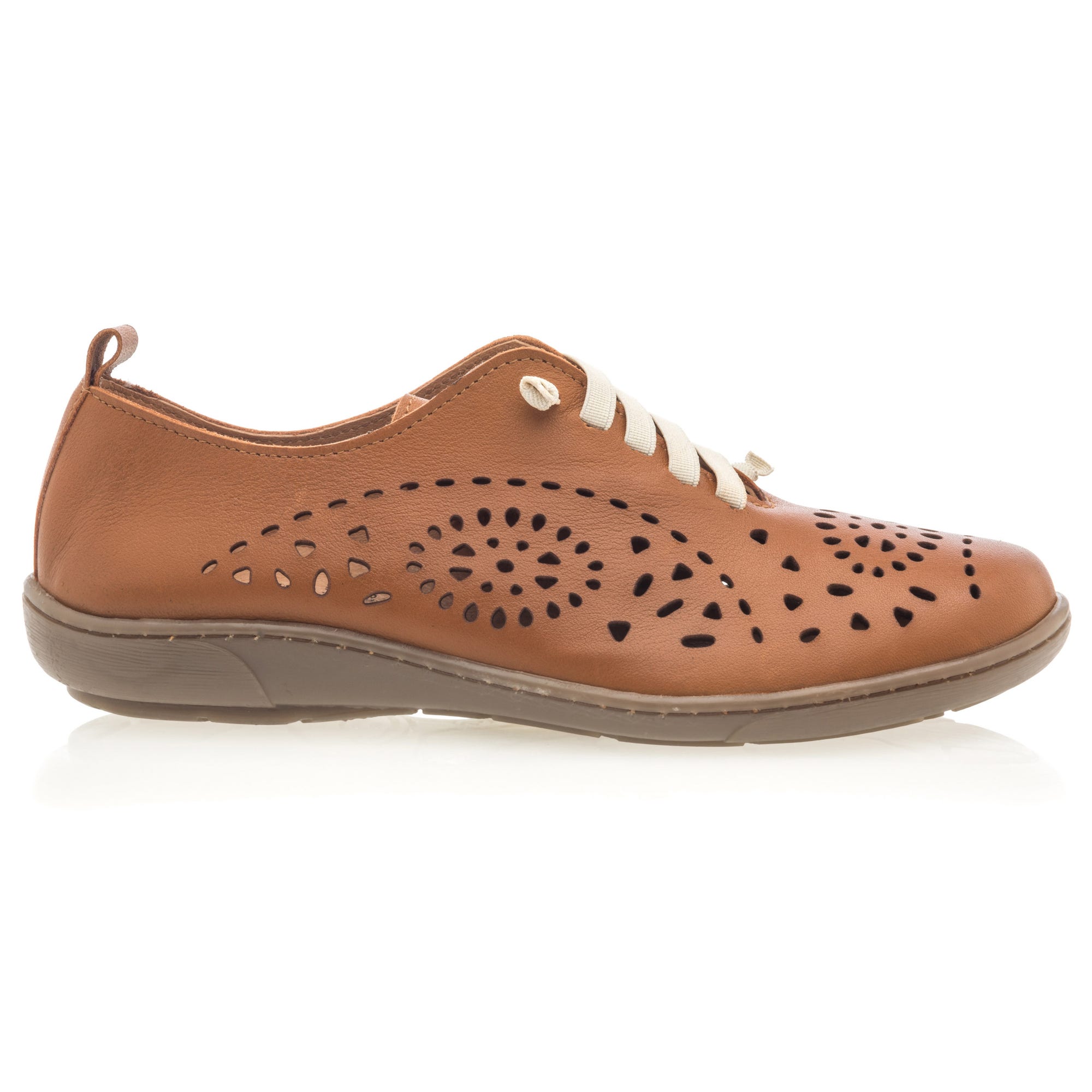 Baskets basses Femme en cuir cognac