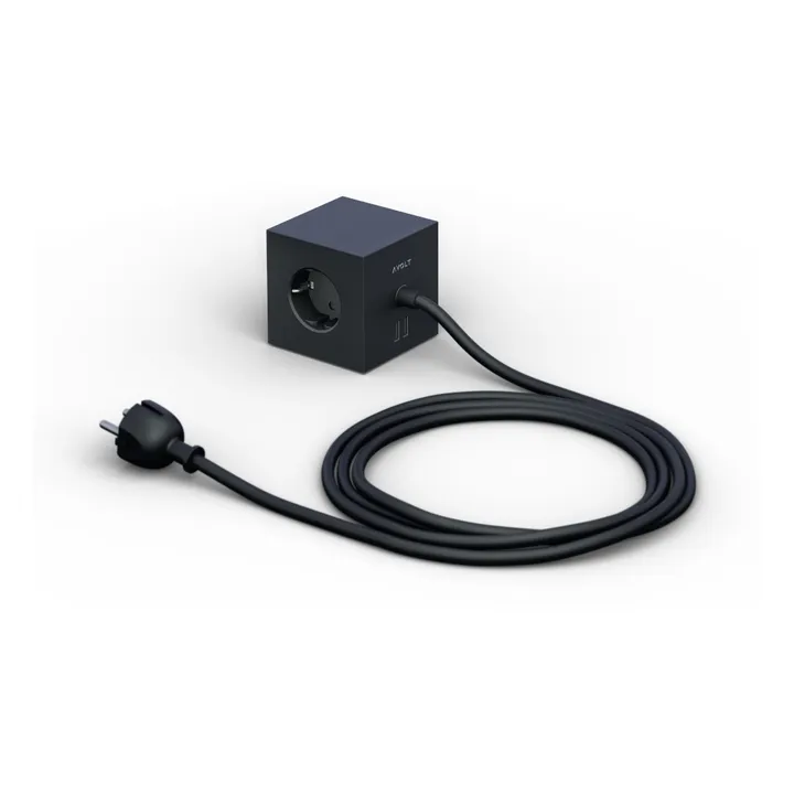Avolt Rallonge Square 1 avec prise USB | Noir