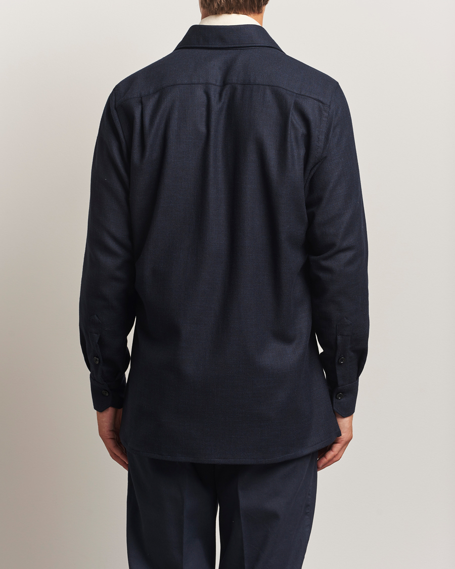 Kiton Wool Overshirt Navy