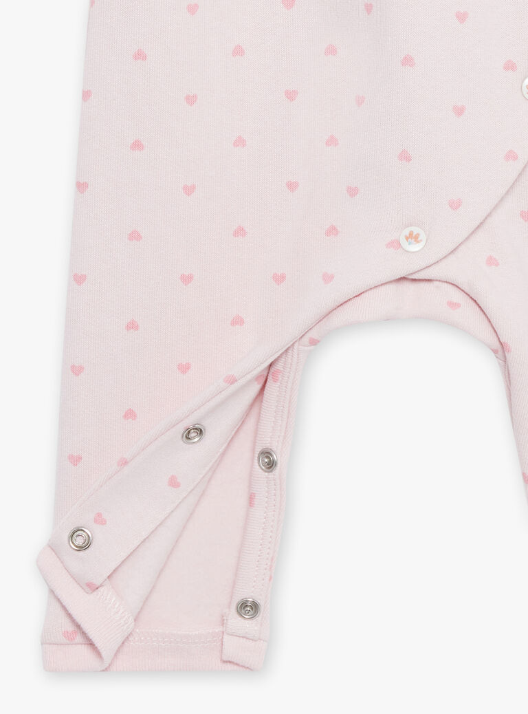 Grenouillère rose clair avec coeur