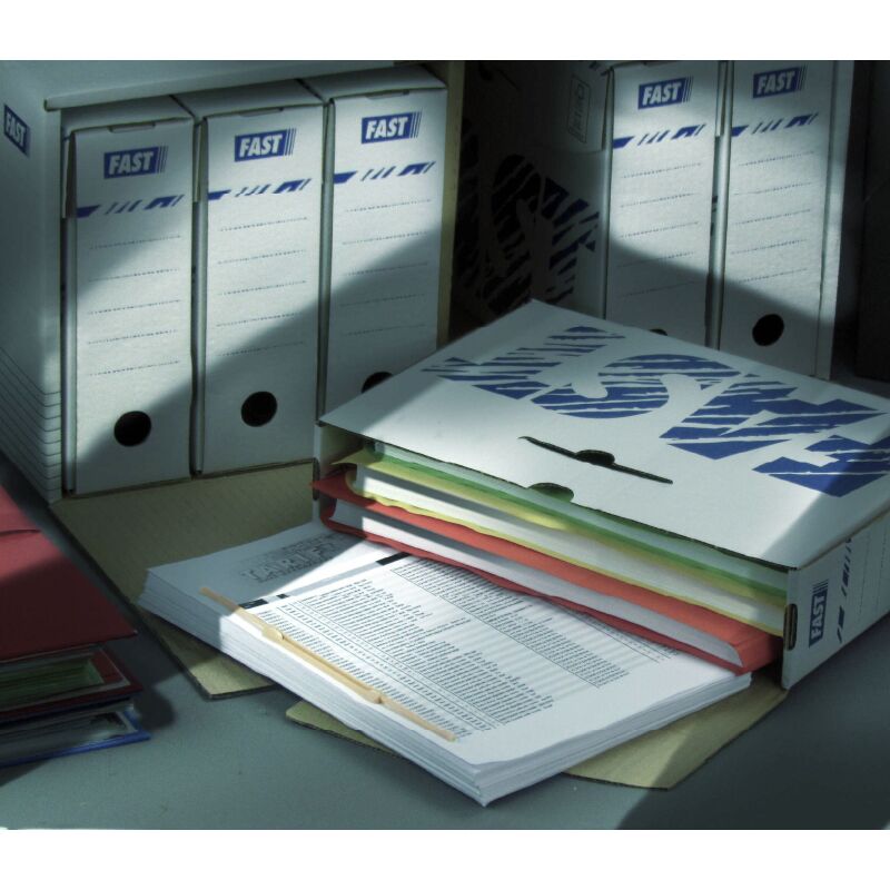 25 Boite D'Archivage Fast D20 Manuel Blanc/Bleu