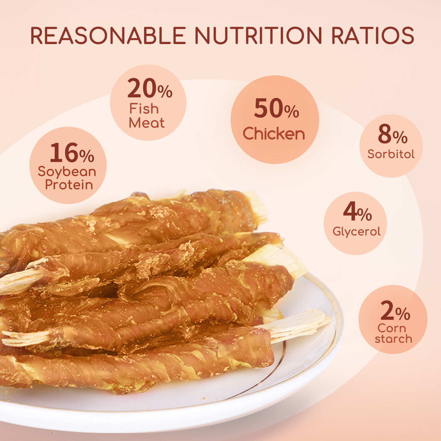 Nobleza - Petiscos para Cães - Chips de Bacalhau Enrolados com Frango - Petiscos Naturais para Cães - Recompensas e Prêmios para Cães - 10 cm de comprimento, 6 pacotes x 80 g