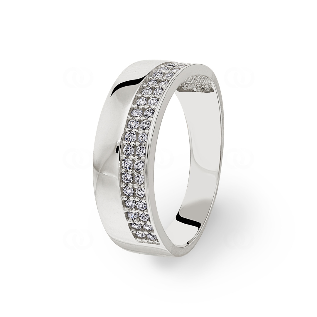 Ring 750/18 K Weissgold mit Zirkonia Ø 56
