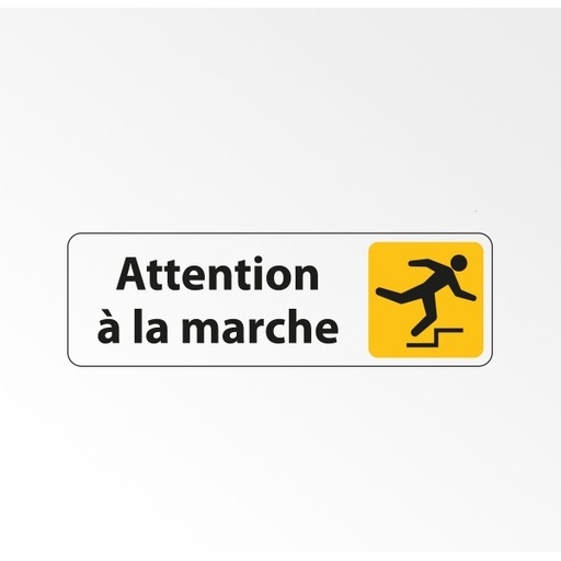 Panneau adhésif - Attention à la marche Trébuchement - ISO 7010