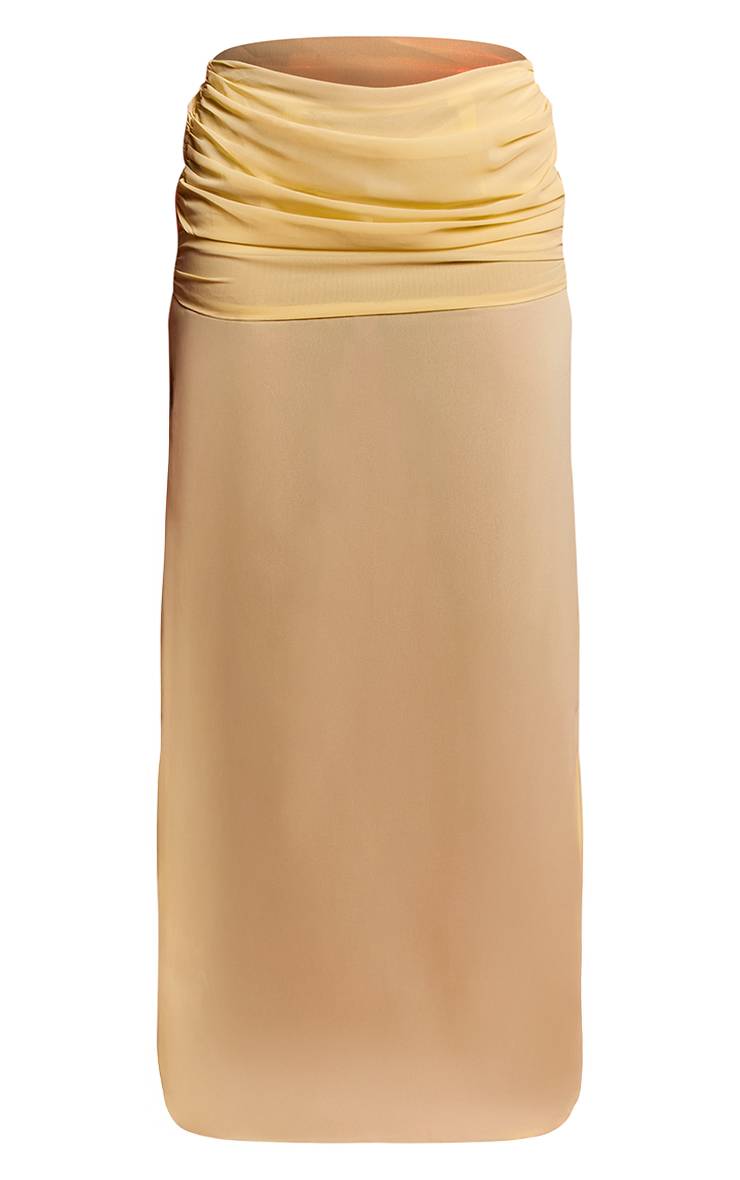 Butter Yellow Ensemble Jupe Longue En Mousseline Avec Taille Froncée