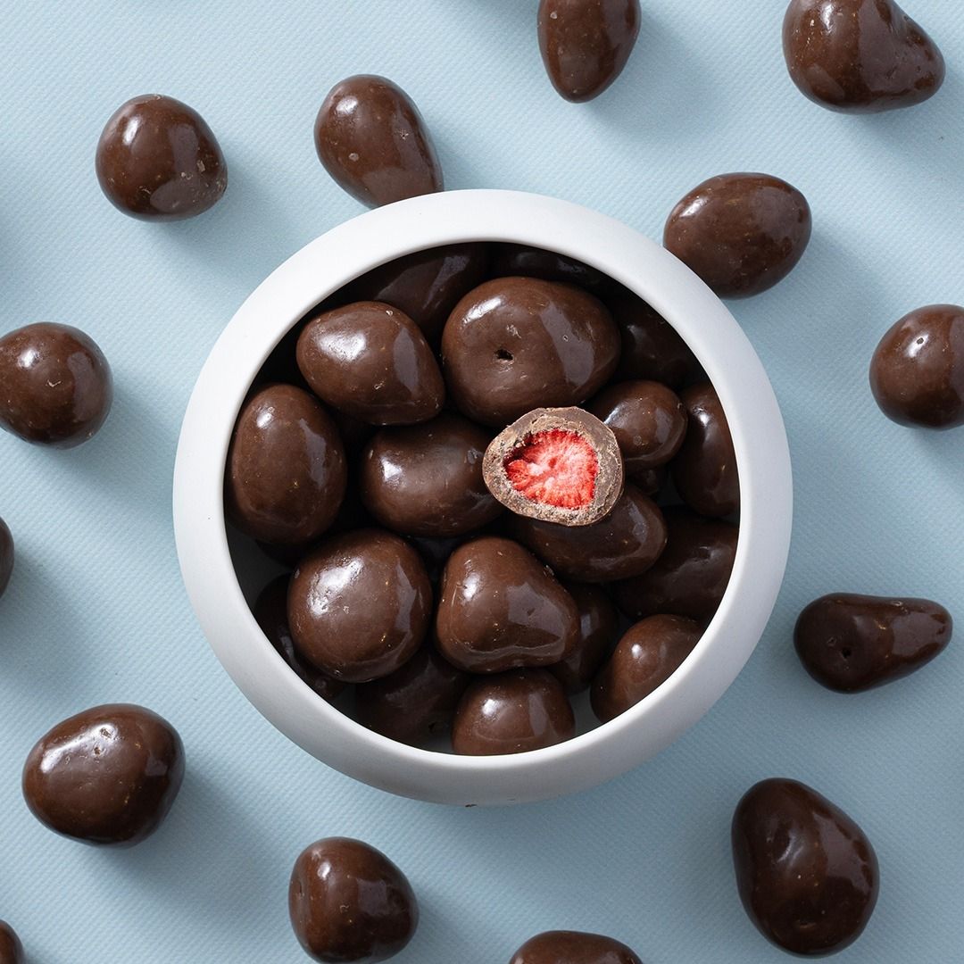Melk chocolade aardbeien