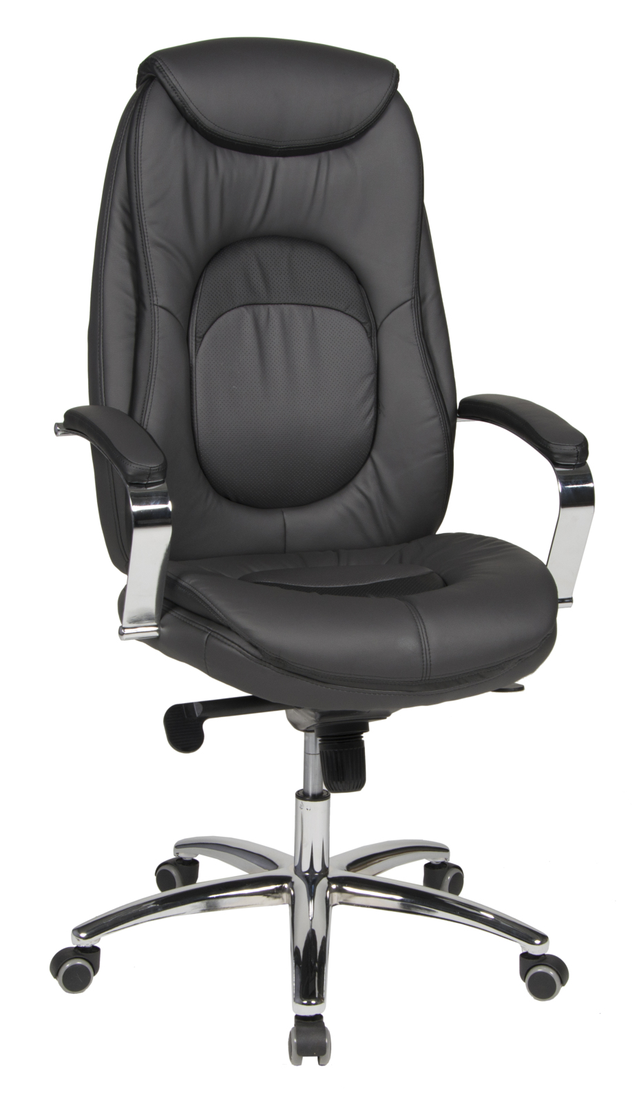 Chefsessel - anthrazit-schwarz- Lederoptik