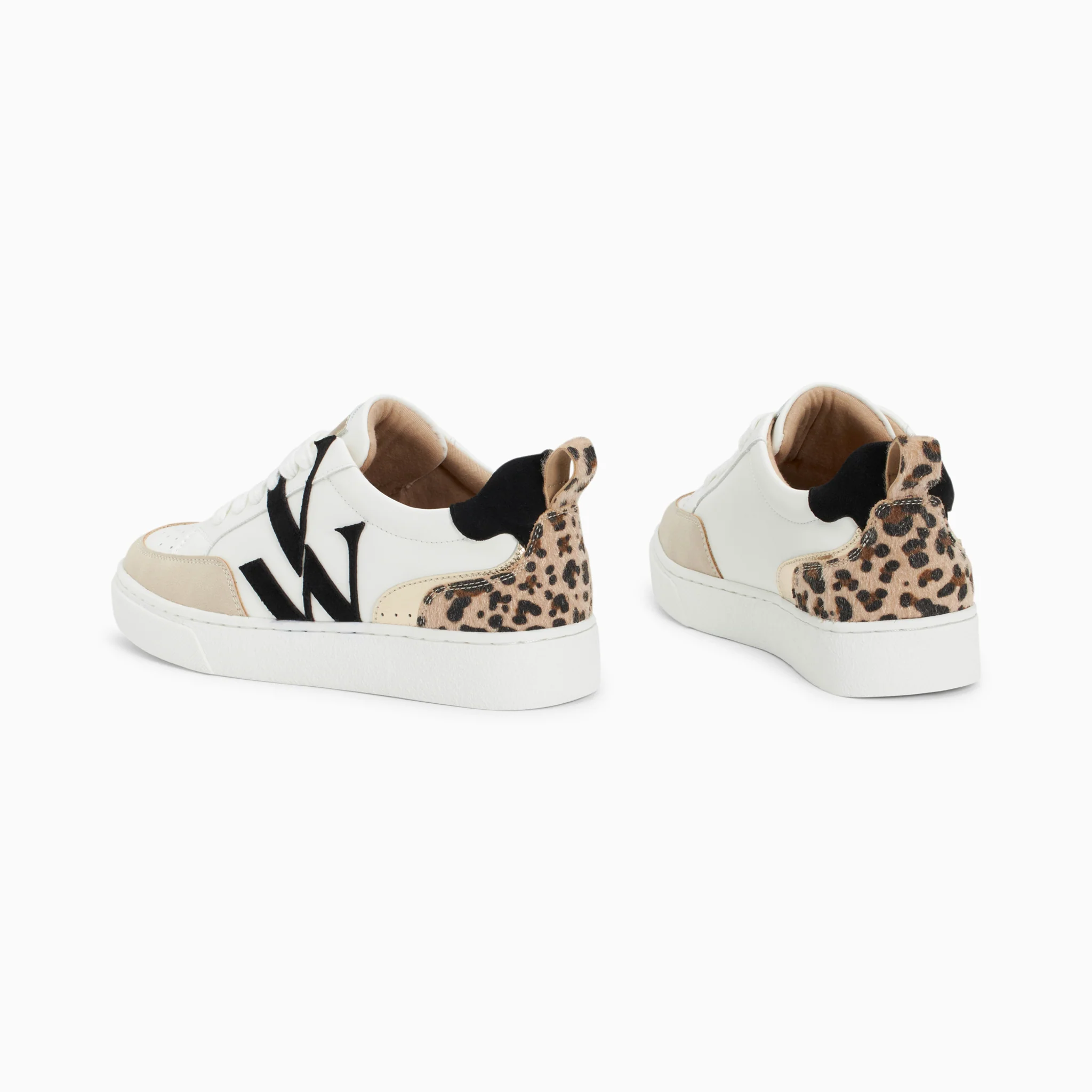 Sneakers-Baskets monogramme Luna blanc et noir