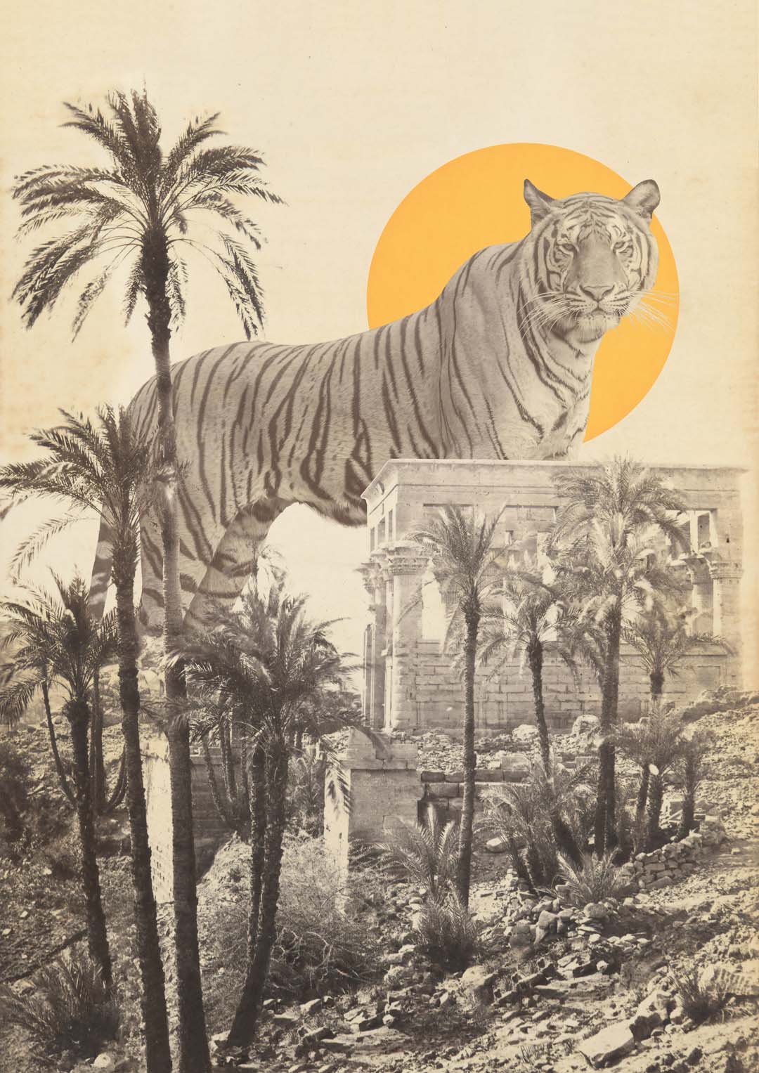 Riesiger Tiger in Ruinen von Florent Bodart