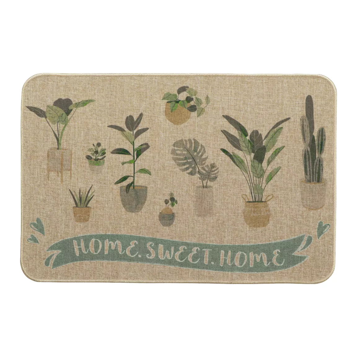 Tapis d'entrée antidérapant (40 x 60 cm) Home Sweet Home Beige