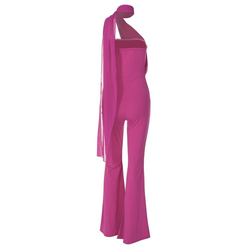 SugaSaurus - Strapless effen uitlopende jumpsuit