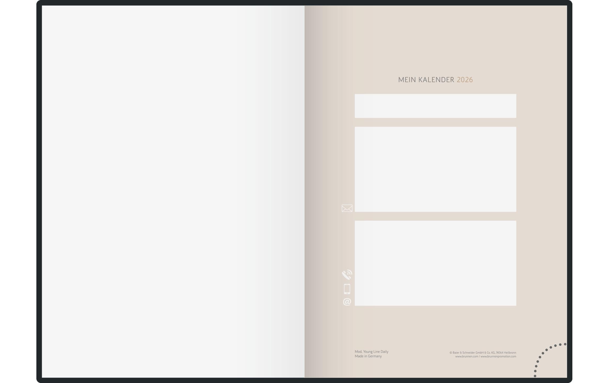 Tagesagenda Design Line Monstera 2026Buchkalender